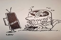 اخبار جنگ/کاریکاتور محمدرضا ثقفی